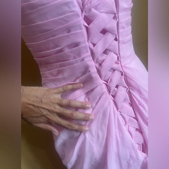 Jaeden Women's Strapless Pink Formal Long Evening Prom Gown - Picture 14 of 16